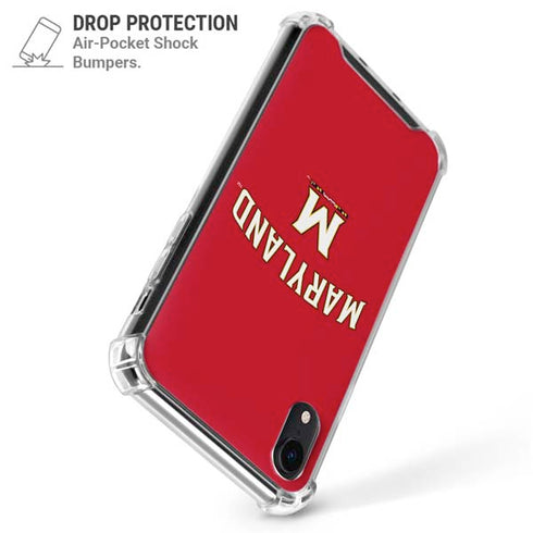 University of Maryland Collegiate Text Red iPhone XR Clear Case