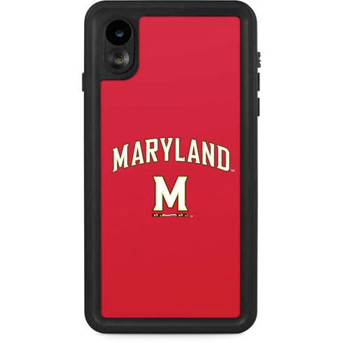 University of Maryland Collegiate Text Red iPhone XR Waterproof Case