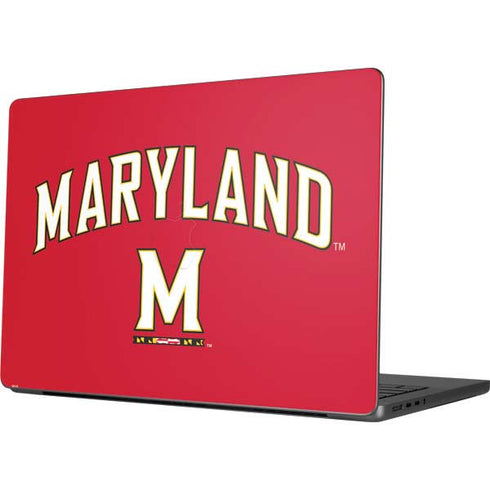 University of Maryland Collegiate Text Red MacBook Pro 14in (2021-24) Skin