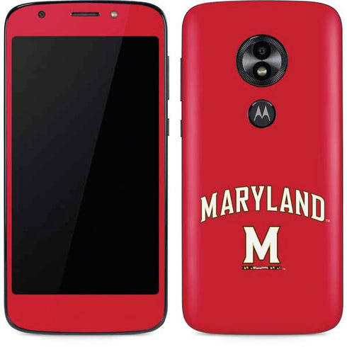 University of Maryland Collegiate Text Red Moto E5 Play Skin