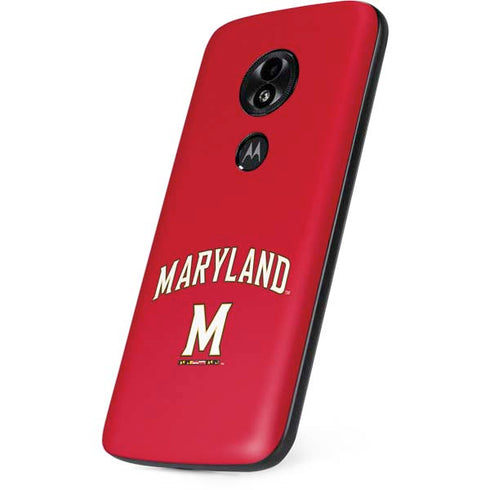 University of Maryland Collegiate Text Red Moto E5 Play Skin