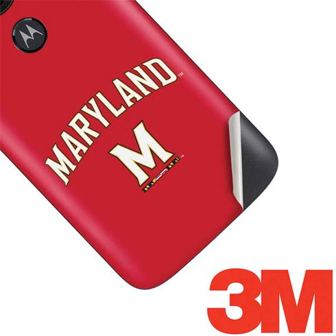 University of Maryland Collegiate Text Red Moto E5 Play Skin