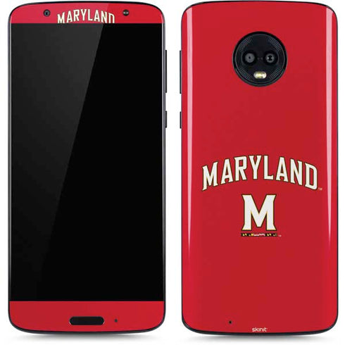 University of Maryland Collegiate Text Red Moto G6 Skin