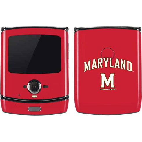 University of Maryland Collegiate Text Red Motorola RAZR Skin