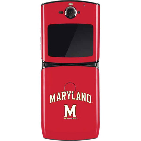 University of Maryland Collegiate Text Red Motorola RAZR Skin