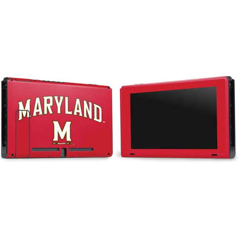 University of Maryland Collegiate Text Red Nintendo Switch Bundle Skin