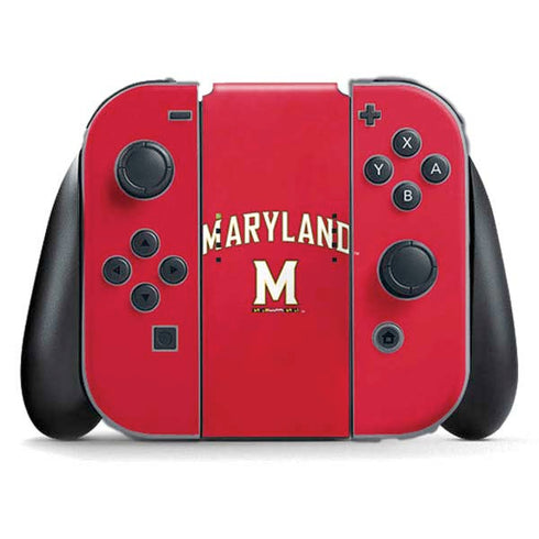 University of Maryland Collegiate Text Red Nintendo Switch (2017-2021) Joy-Con Controller Skin