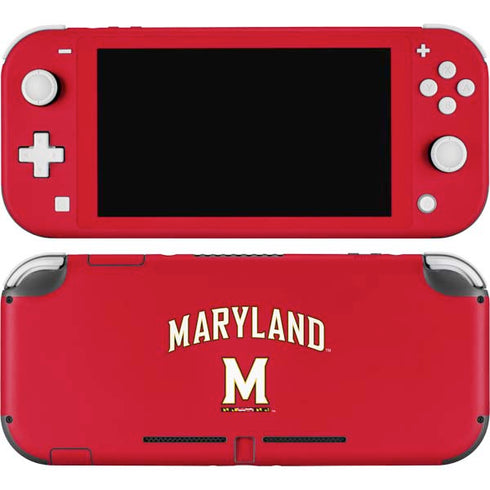 University of Maryland Collegiate Text Red Nintendo Switch Lite Skin