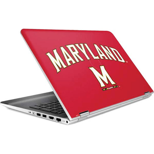 University of Maryland Collegiate Text Red HP Pavilion Skin