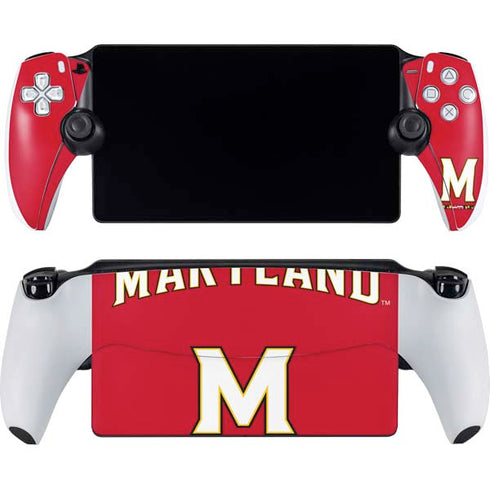 University of Maryland Collegiate Text Red PlayStation Portal Remote Player Skin