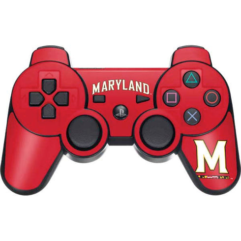 University of Maryland Collegiate Text Red PS3 Dual Shock wireless controller Skin
