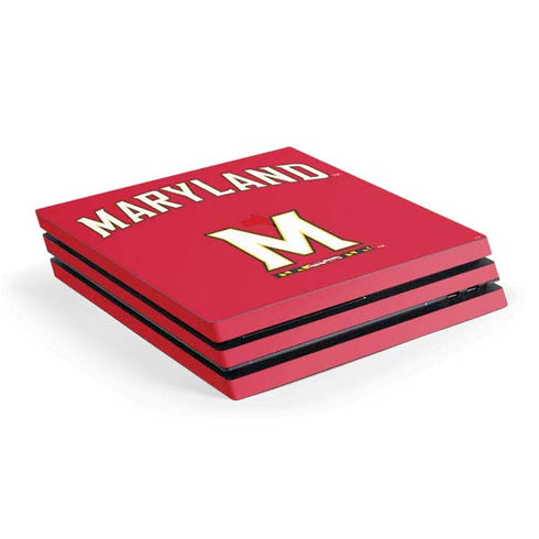 University of Maryland Collegiate Text Red PS4 Pro Console Skin