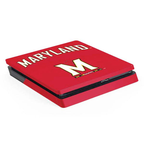 University of Maryland Collegiate Text Red PS4 Slim Skin