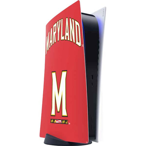 University of Maryland Collegiate Text Red PS5 Digital Edition Console Skin