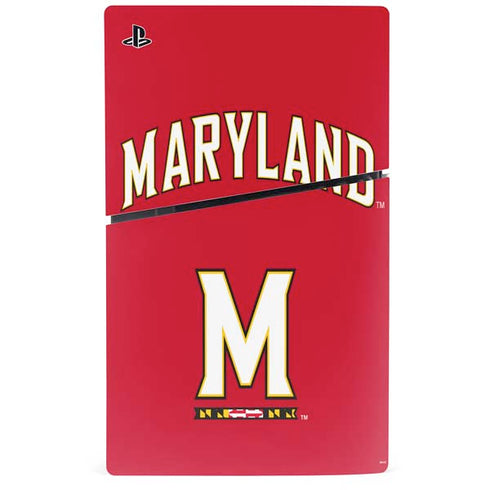 University of Maryland Collegiate Text Red PS5 Slim Digital Edition Bundle Skin