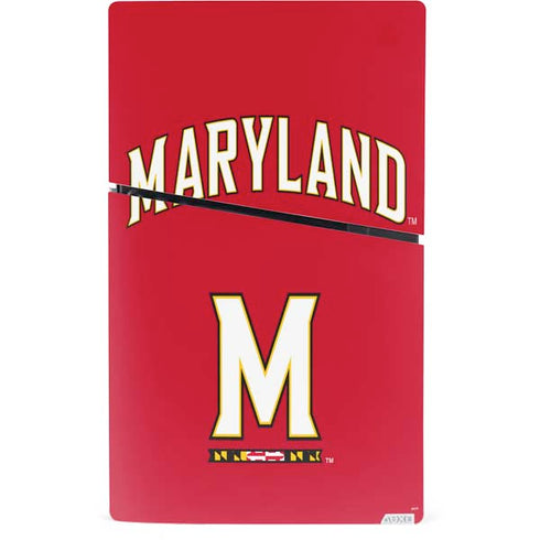 University of Maryland Collegiate Text Red PS5 Slim Digital Edition Bundle Skin