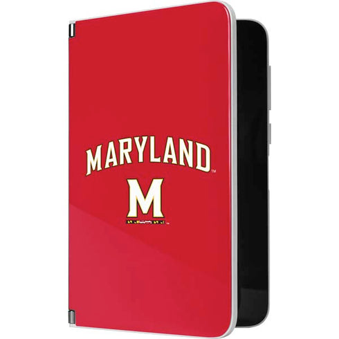 University of Maryland Collegiate Text Red Surface Duo Skin