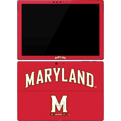 University of Maryland Collegiate Text Red Surface Pro 7 Skin