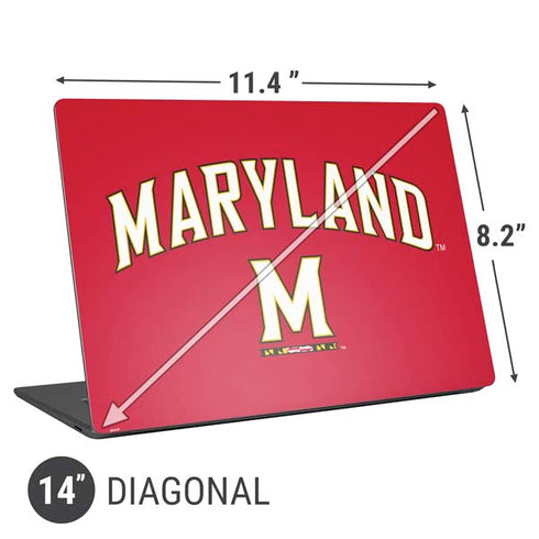 University of Maryland Collegiate Text Red Universal Laptop 14in (11.4 x 8.2in) Skin