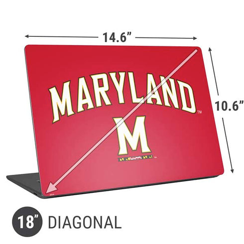 University of Maryland Collegiate Text Red Universal Laptop 18in (14.6 x 10.6in) Skin