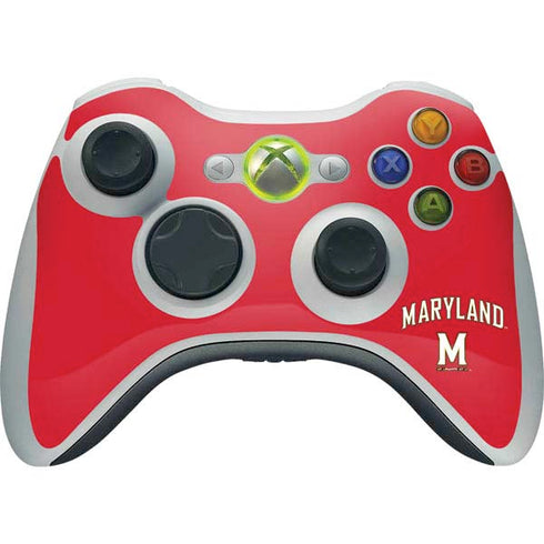 University of Maryland Collegiate Text Red Xbox 360 Wireless Controller Skin