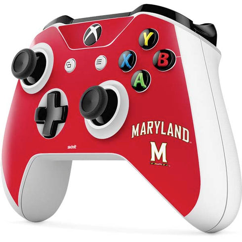 University of Maryland Collegiate Text Red Xbox One S All-Digital Edition Bundle Skin