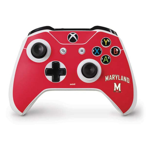 University of Maryland Collegiate Text Red Xbox One S Controller Skin