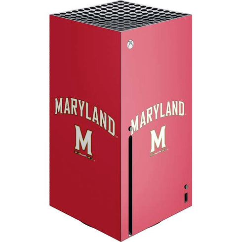 University of Maryland Collegiate Text Red Xbox Series X Console Skin