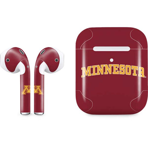 University of Minnesota Collegiate Text Apple AirPods 2 Skin