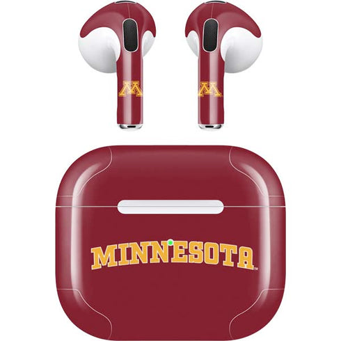 University of Minnesota Collegiate Text Apple AirPods (3rd Gen 2021) Skin