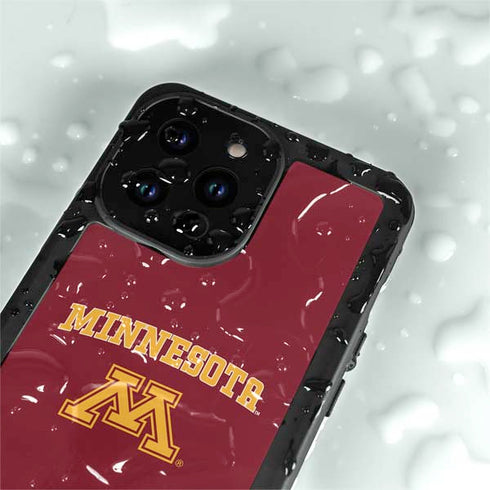 University of Minnesota Collegiate Text iPhone 14 Pro Max Waterproof Case