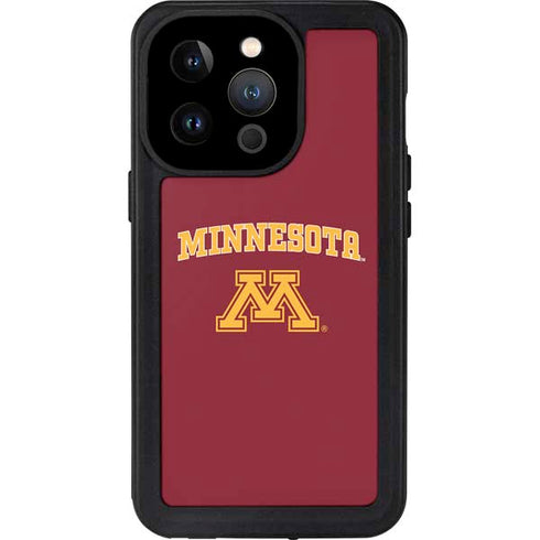 University of Minnesota Collegiate Text iPhone 14 Pro Waterproof Case