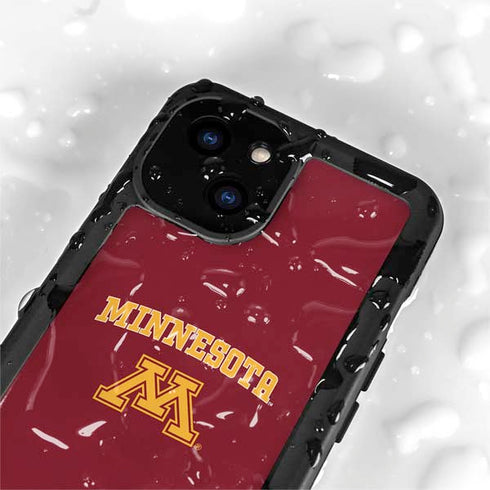 University of Minnesota Collegiate Text iPhone 15 Plus Waterproof Case