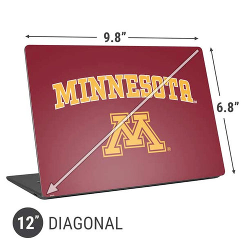 University of Minnesota Collegiate Text Universal Laptop 12in (9.8 x 6.8in) Skin