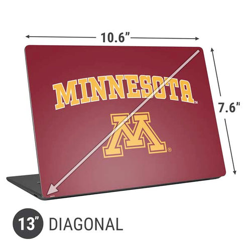 University of Minnesota Collegiate Text Universal Laptop 13in (10.6 x 7.6in) Skin