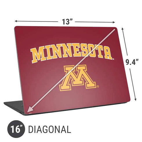University of Minnesota Collegiate Text Universal Laptop 16in (13 x 9.4in) Skin
