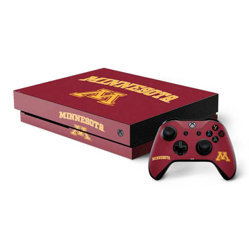 University of Minnesota Collegiate Text Xbox One X Bundle Skin