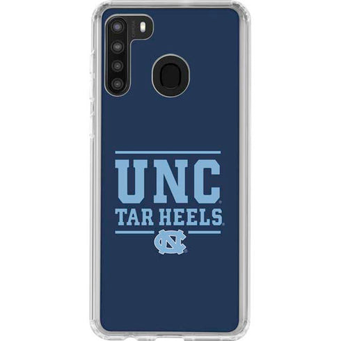 University of North Carolina Tar Heels Galaxy A21 Clear Case