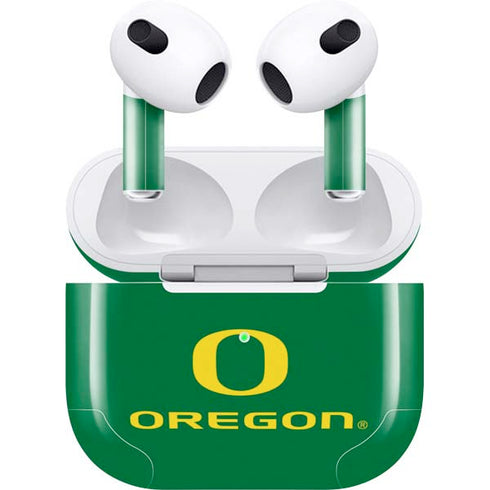 University of Oregon Yellow O with Text Apple AirPods (3rd Gen 2021) Skin