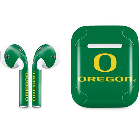 University of Oregon Yellow O with Text Apple AirPods Skin