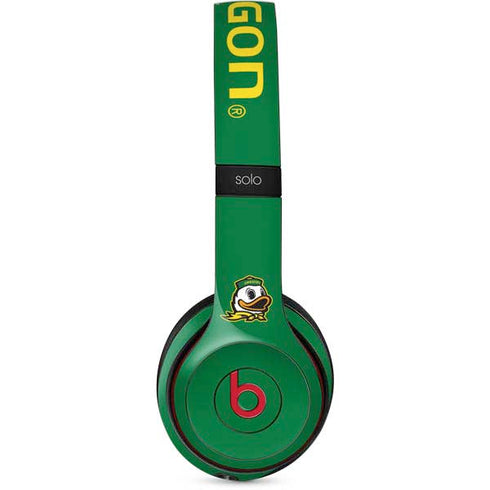 University of Oregon Yellow O with Text Beats Solo 2 Wireless Skin