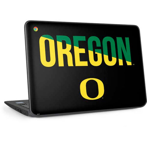 University of Oregon Split on Black HP Chromebook Skin