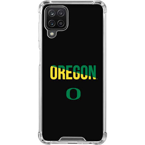 University of Oregon Split on Black Galaxy A12 Clear Case