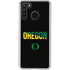 University of Oregon Split on Black Galaxy A21 Clear Case