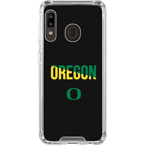 University of Oregon Split on Black Galaxy A30 Clear Case