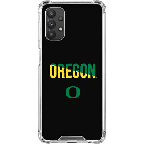 University of Oregon Split on Black Galaxy A32 5G Clear Case