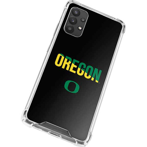 University of Oregon Split on Black Galaxy A32 5G Clear Case
