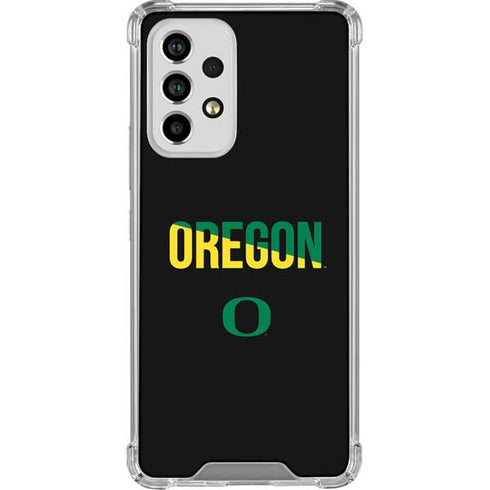 University of Oregon Split on Black Galaxy A53 5G Clear Case