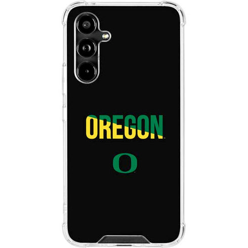 University of Oregon Split on Black Galaxy A54 5G Clear Case