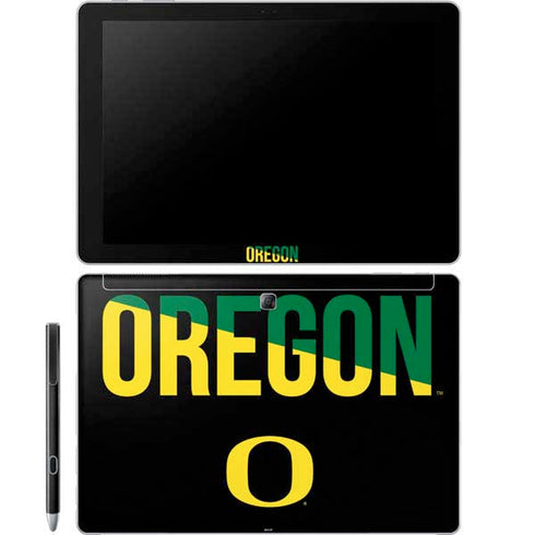 University of Oregon Split on Black Galaxy Book 12in Skin